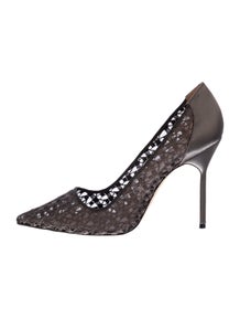 Lace Pattern Crystal Embellishments Pumps