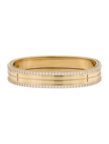 18K 1.95ctw Diamond Border Portofino Four Row Bangle Bracelet