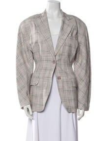 Plaid Print Blazer