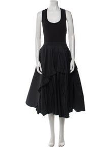 Scoop Neck Midi Length Dress