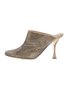 Suede Crystal Embellishments Mules