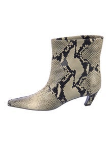Embossed Leather Animal Print Boots