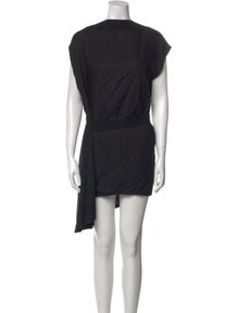 Bateau Neckline Mini Dress