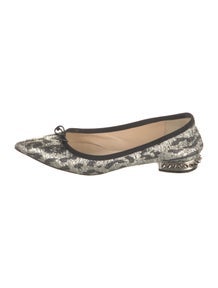 Spike Accents Animal Print Ballet Flats