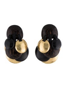 Wood & Leather Clip-On Earrings