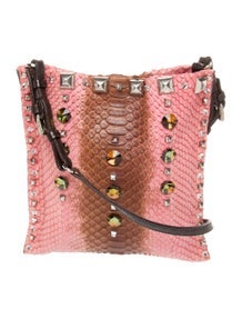 Enameled Metal Triangle Bucket Bag