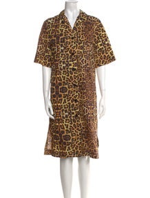 Animal Print Midi Length Dress