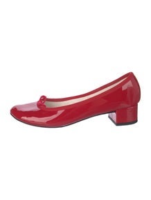 Patent Leather Bow Accents Pumps