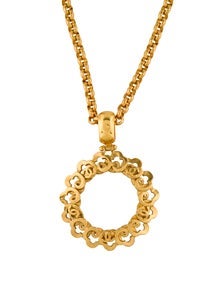 Vintage CC Magnifying Glass Pendant Necklace