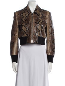 Calfskin Animal Print Biker Jacket w/ Tags