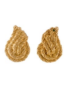 Vintage Roped Textured Clip-On Earrings