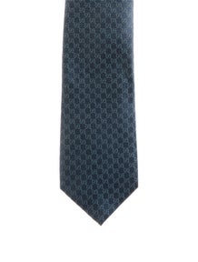Pattern Print Silk Tie