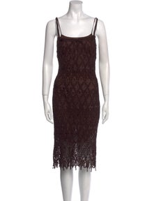 Lace Pattern Midi Length Dress