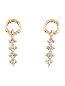 14K Diamond Icicle Hoop Charms