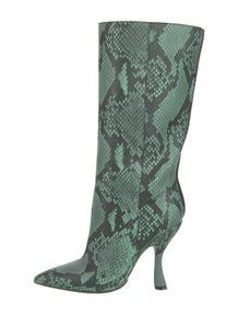 Leather Animal Print Boots