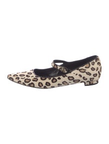 Ponyhair Animal Print Mary Jane Flats