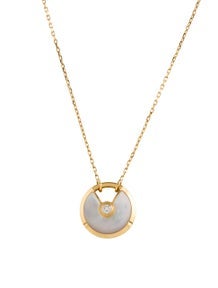 Mother of Pearl & Diamond Small Amulette de Cartier Necklace