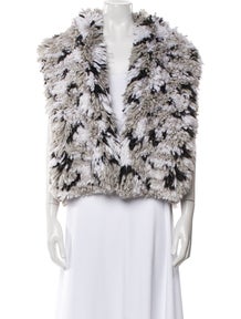 Wool Printed Faux Fur Jacket