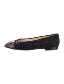 Interlocking CC Logo Glitter Ballet Flats