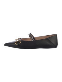 Horsebit Accent Leather Ballet Flats