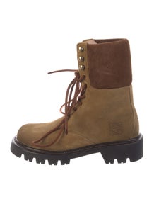 Suede Combat Boots