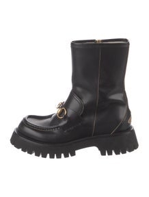 Horsebit Accent Leather Combat Boots