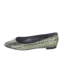 Embossed Leather Animal Print Flats