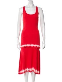 Scoop Neck Midi Length Dress