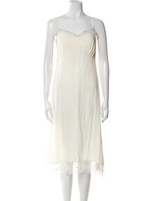 V-Neck Midi Length Dress