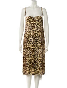 Animal Print Midi Length Dress