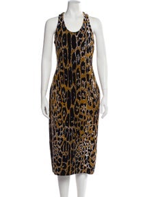 Animal Print Midi Length Dress