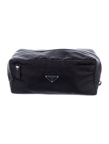 Tessuto Re-Nylon and Saffiano Travel Pouch