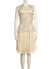 Silk Knee-Length Dress