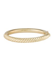 18K Sculpted Cable Hinged Bangle Bracelet
