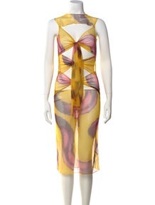 Printed Midi Length Dress