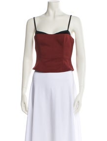 Square Neckline Sleeveless Crop Top