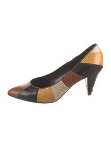 Snakeskin Colorblock Pattern Pumps