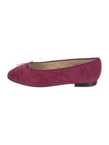Interlocking CC Logo Suede Ballet Flats