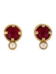 Vintage Gripoix & Faux Pearl Clip-On Earrings