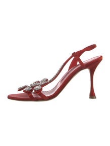 Satin Crystal Embellishments Slingback Sandals