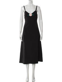 Square Neckline Midi Length Dress