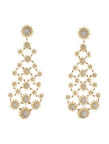 18K Diamond Starburst Drop Earrings