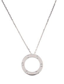 LOVE Pendant Necklace, 6 Diamonds