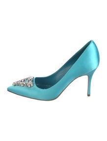 Satin Crystal Embellishments Pumps