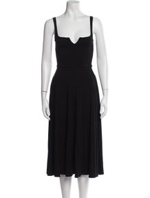 Square Neckline Midi Length Dress