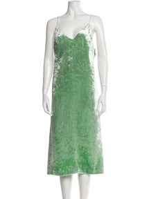 V-Neck Midi Length Dress