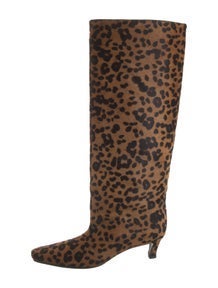 Ponyhair Animal Print Riding Boots
