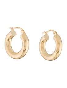 14K Round Tube Hoop Earrings w/ Tags