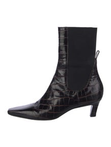 Embossed Leather Chelsea Boots