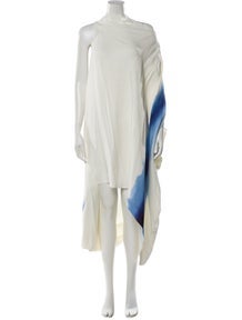 Colorblock Pattern Midi Length Dress